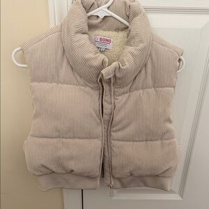 Ci Sono Corduroy Beige Puffer Vest